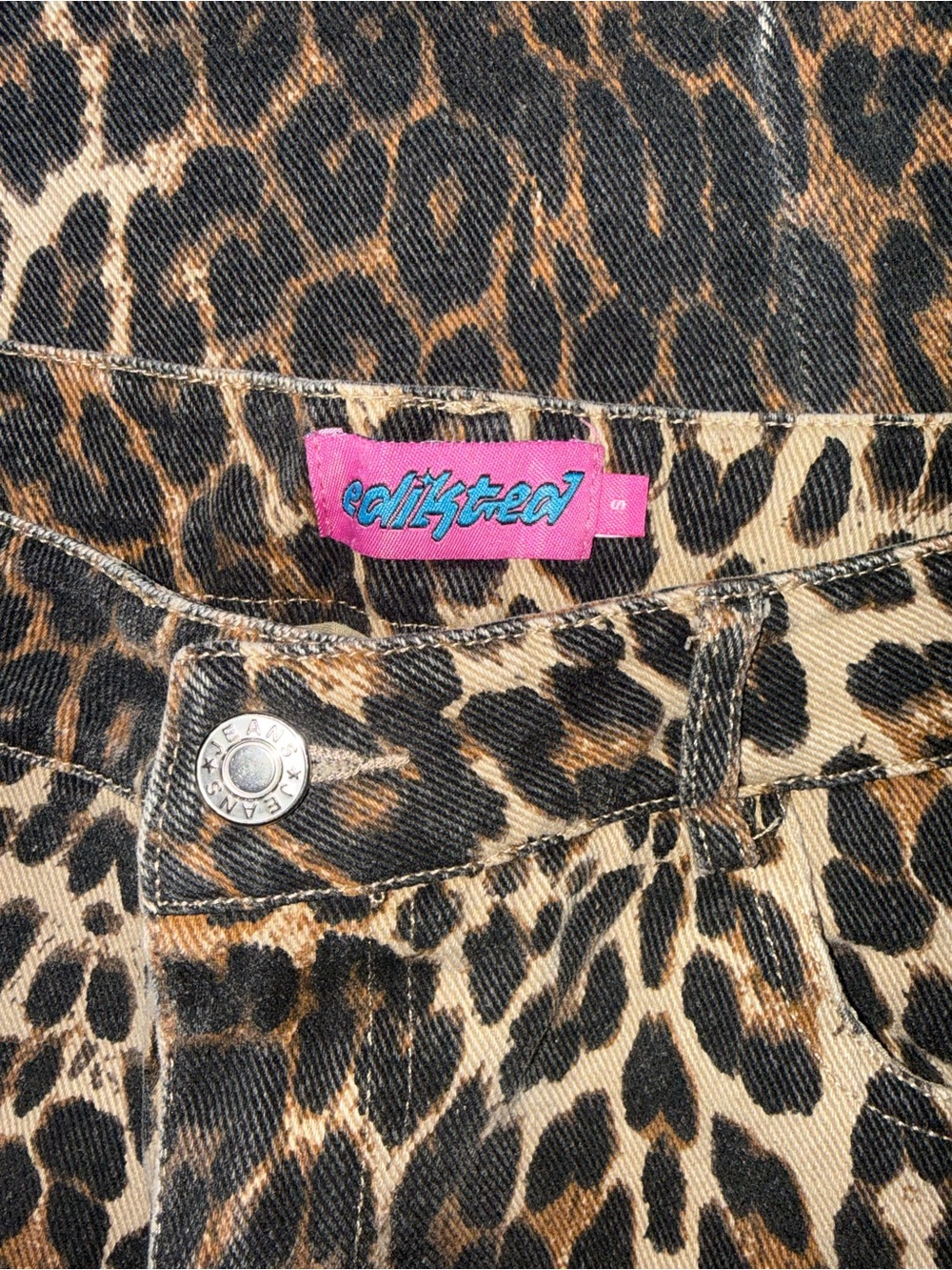 Edikted Women's Leopard Skinny Jeans - Brown & Black